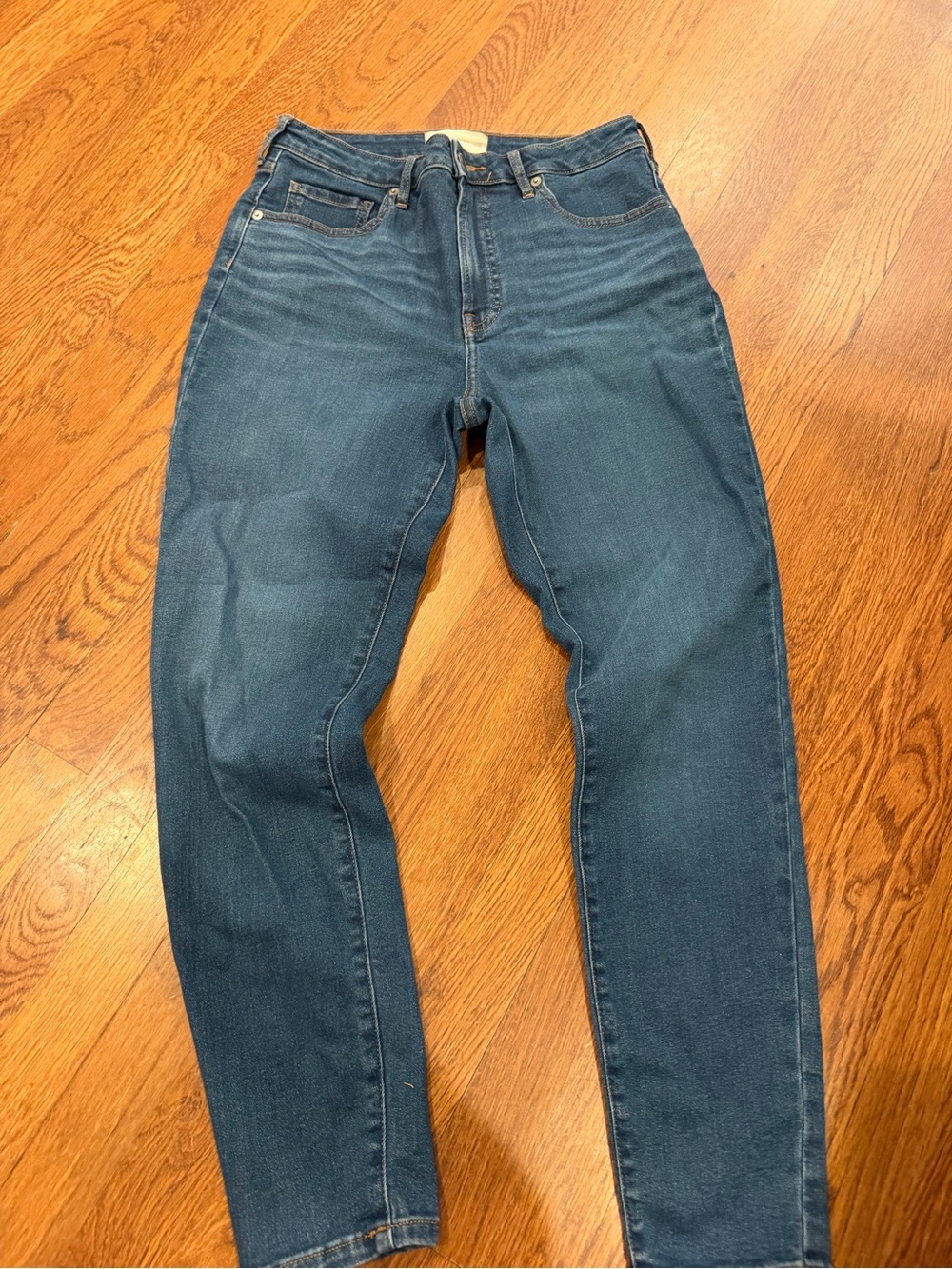 Everlane women's high rise skinny jean Slim Straight Jeans in Indigo Blue
